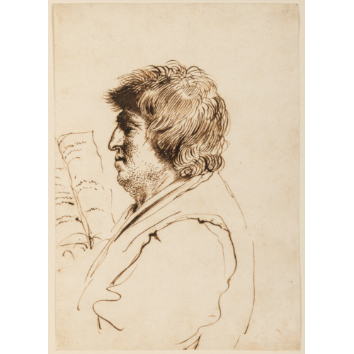A Man Reading a Book, in Profile to the Left